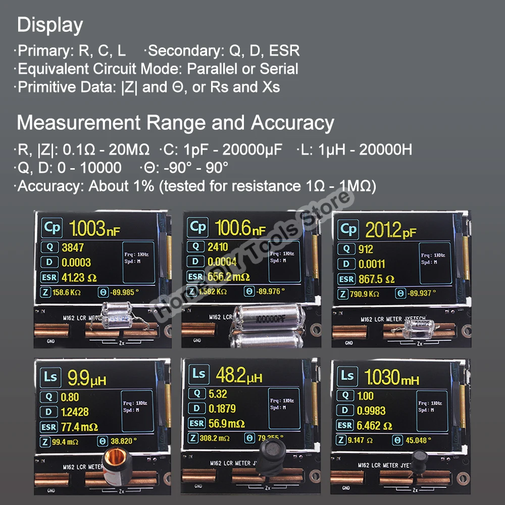 Imagem -03 - Conjunto M162 Lcr Medidor Faça Você Mesmo Kit Portátil Capacitância Tester Multifunções Indutor Capacitor Resistência Detector 1
