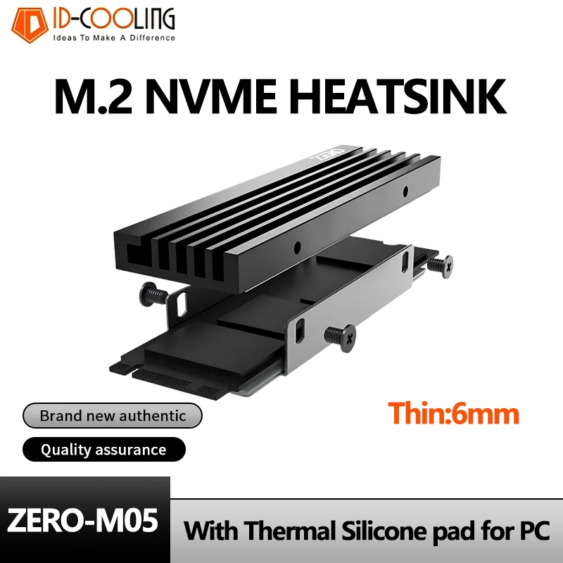 ID-COOLING M05 M.2 2280 SSD Heatsink M.2 NVME Radiator Aluminum Alloy Efficient Radiator with Thermal Silicone pad for PC