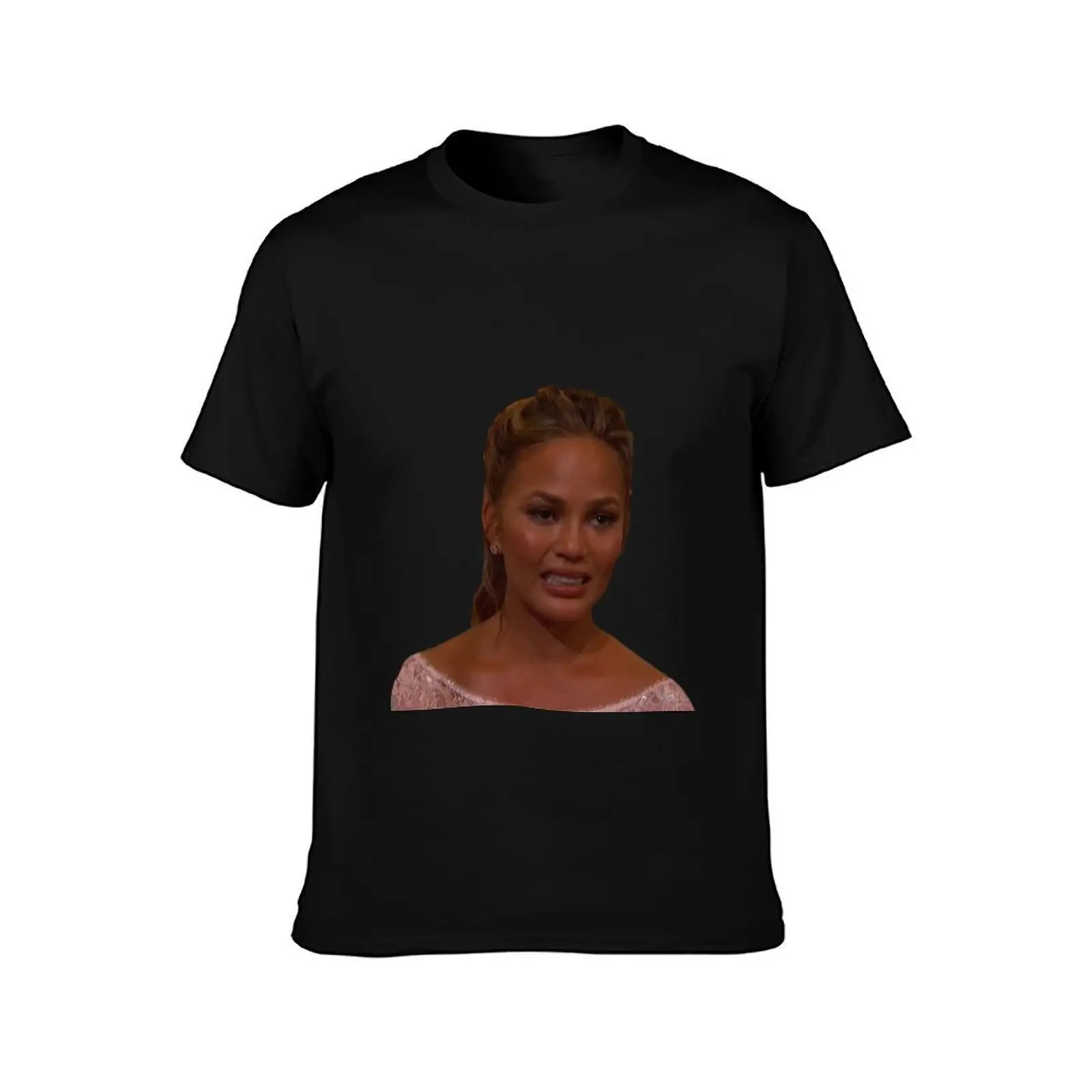 Chrissy Teigen T-Shirt, Summer Casual Cotton Tee, Oversized Streetwear Tops, Vintage Graphic Print, Loose Fit Short Sleeve