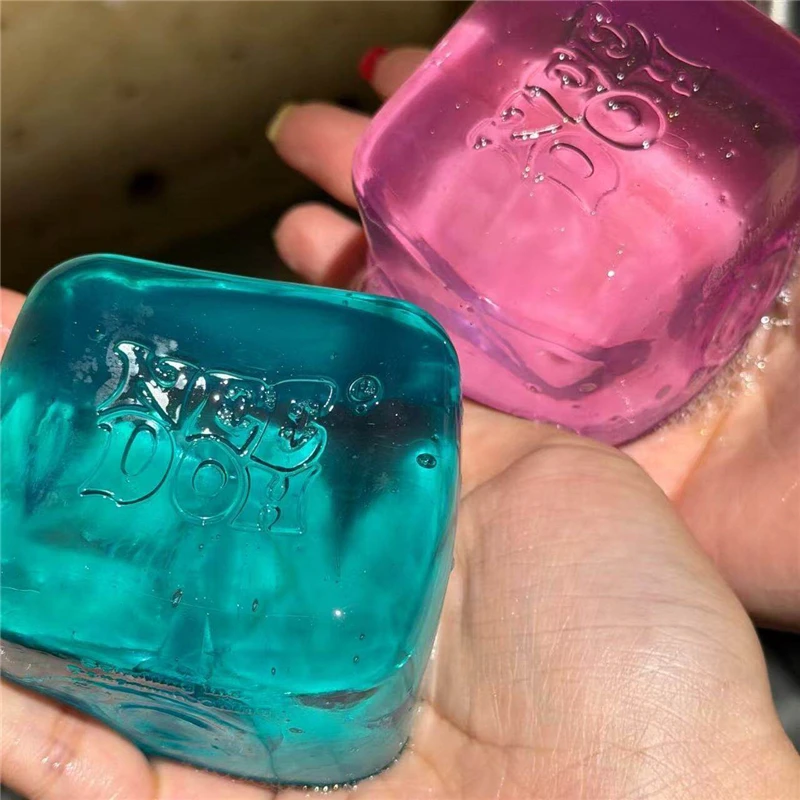 Schylling Nee Doh Oversized Nice Cube 8 To 8.5 CM Translucent Slow Rebound Non Toxic Sensory Toy For ADHD Autism view 5