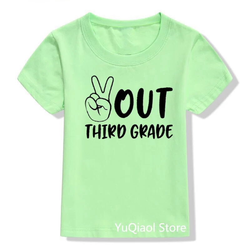 New Children's Funny Tee Finger Out Second/Third Grade  T Shirts Kids Last Day of School Tshirt Boys Girls Graduation Gifts