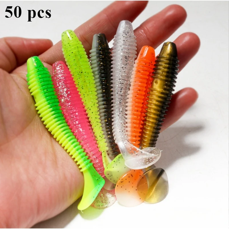 

Soft T Tail Silicone Spinning Bass Lure Lures 55mm/65mm/75mm Fishing Flexible Plastics Swimbait Jigging Lure Artificial Baits