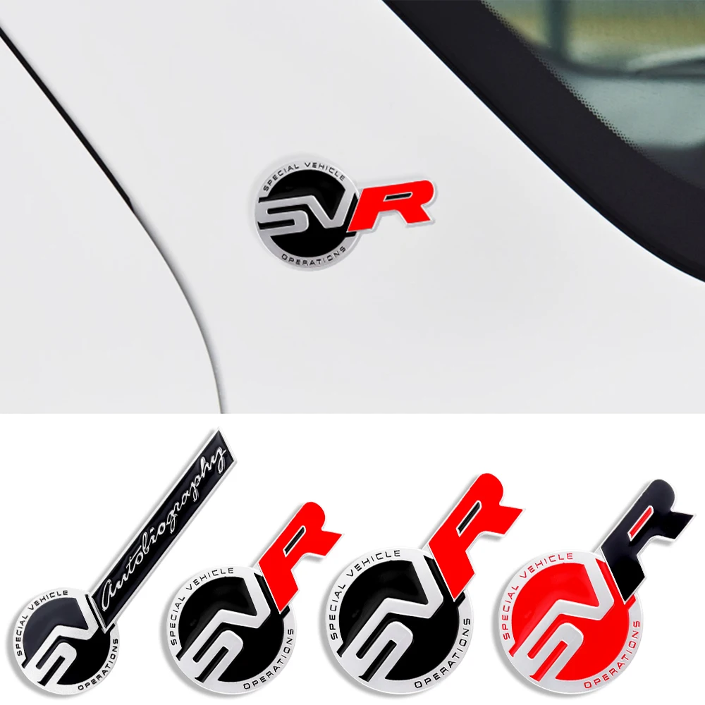 New Red Black SV SVR  Emblem Car body Badge Logo Sticker Accessorie For Land Rover Range Rover SVR Evoque Defender Car Styling