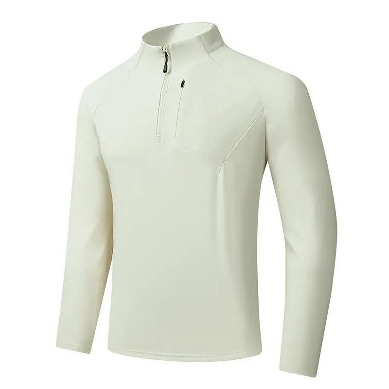 Spring Autumn Long Sleeve T-shirt Men Running T-shirts 5XL Fashion Casual Solid Color Stand Collar