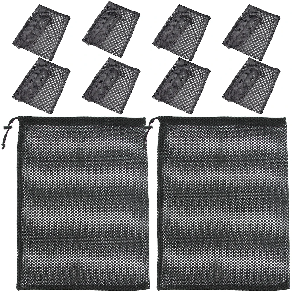 10 stücke Kordelzug Mesh Starke Leichte Polyester Multifunktionale Sport Net Tasche Für Golfbälle Nass Kleidung Wäsche Lagerung