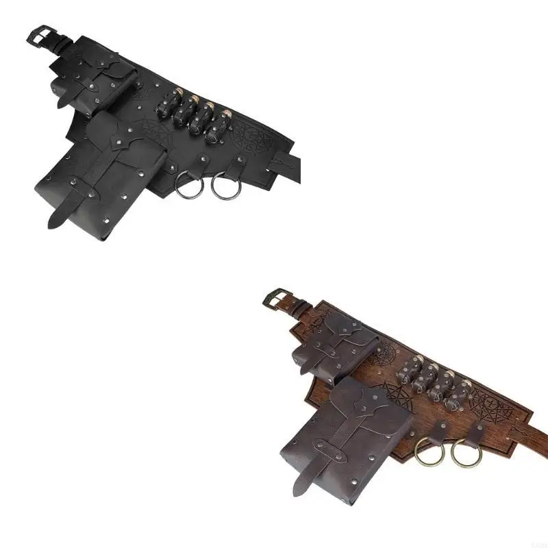 Men Renaissances Costume Medieval Vikinges Costume Accessories Set for Halloween 6XDA