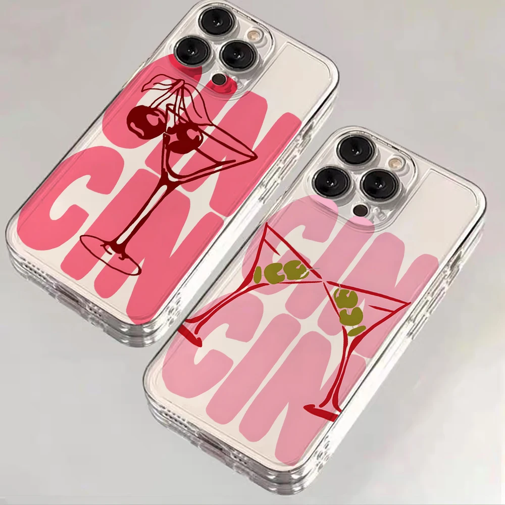 Retro Martini Cup GINGIN Transparente Hülle für iPhone 16 15 Pro Max Hüllen iPhone 17 11 12 13 14 Pro Max Plus 7 8 XS XR INS Funda – Detail 9