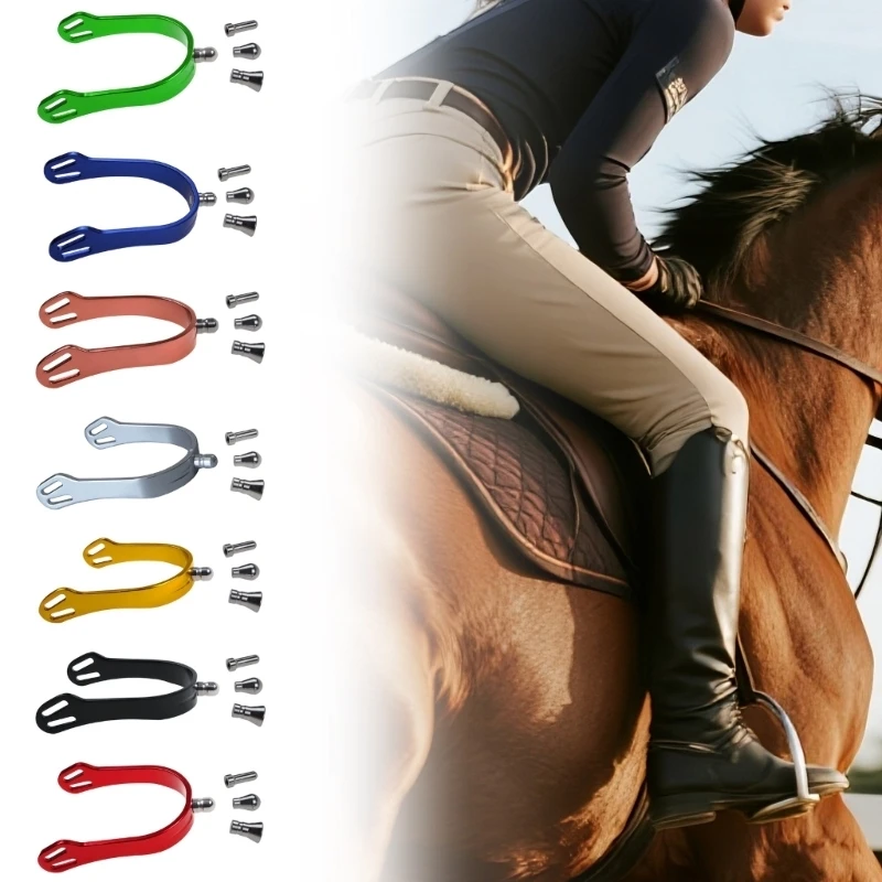 652D Aluminum Alloy Horse Spur With 4 Interchangeable Head Western Cowboy Spur For Equestrian Training And Riding