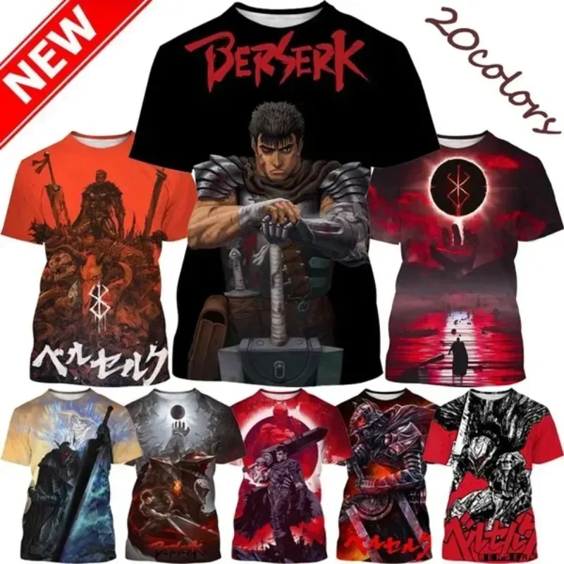 

Anime Berserker 3D Printing T-Shirt Unisex Japanese Anime Casual Street Style Hip Hop Short Sleeve Cosplay Men's Clothing