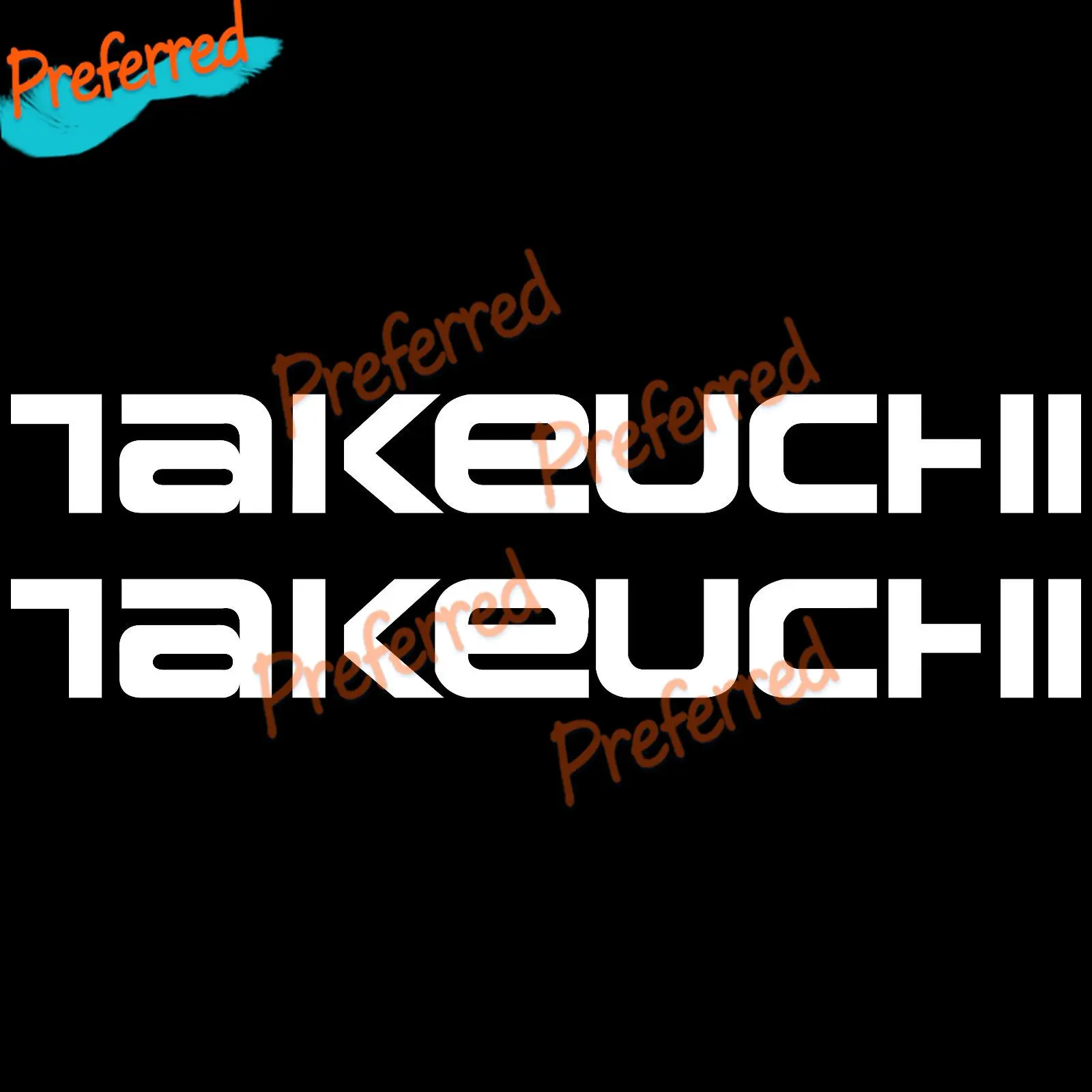 2x Takeuchi Car Sticker Excavator Toolbox Motorcycle Helmet Trunk Car Bumper Window Mirror Laptop Camper Surfboard Vinyl Decal