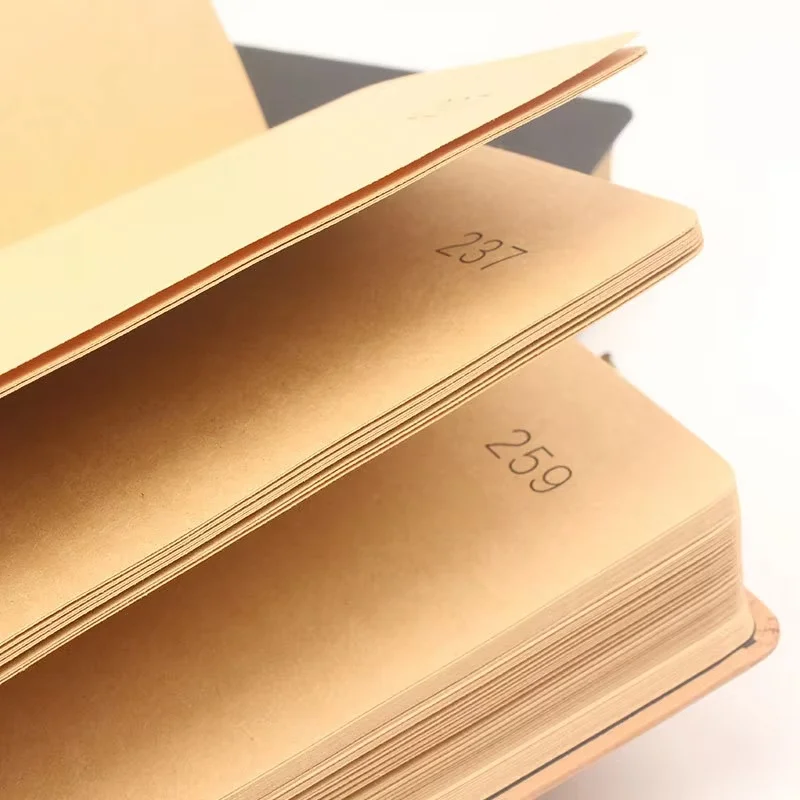 A5 Thickened Kraft Paper Notebook Fashion Retro Notebook 365 Days Journals Diary Agenda Planner Notepad With A Lock 192 Sheets