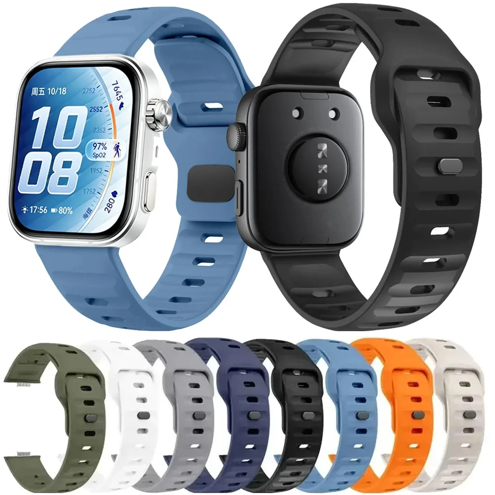 Weiches Silikonarmband für Huawei Watch Fit 5 Pro/4 Pro, bequemes Armband für Huawei Watch Fit 5 4 3, verstellbares, atmungsaktives Armband