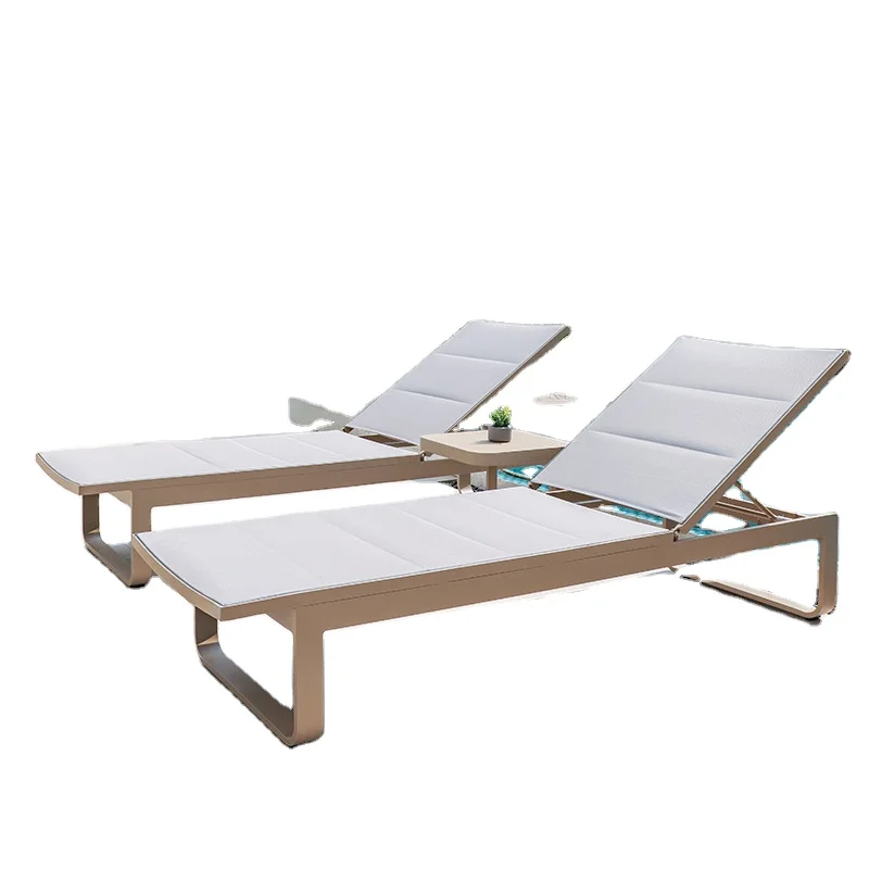

Popular style hotel villa terrace aluminum alloy sunbed outdoor tilt waterproof sunscreen swimming pool beach chair