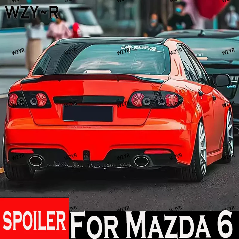 For Mazda 6 Sedan Spoiler 2006 2007 2008 2009 2010 2011 2012 2013 R Style ABS/Carbon Fibre Rear Trunk Ducktail Lip Wings Spoiler