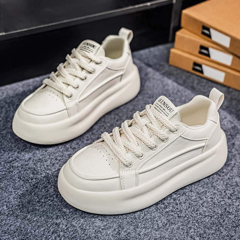 ​ حذاء بدون كعب للرجال الأكثر مبيعًا لعام 2025 - حذاء رياضي أبيض كلاسيكي، مسامي وممتص للصدمات، متين وغير قابل للانزلاق، مريح خفيف الوزن