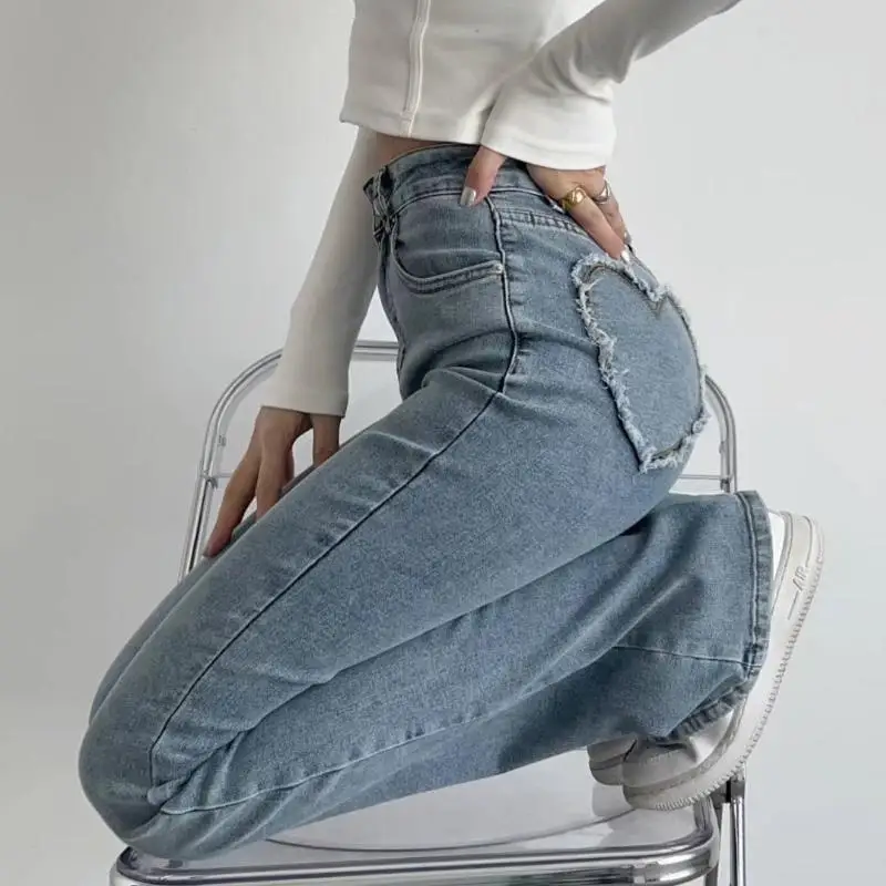 Women's Skinny Jeans Slim Flared Pants Fashion Embroidered High Waist Thin Denim Trouser Casual Bottoms Vintage Y2k Clothes