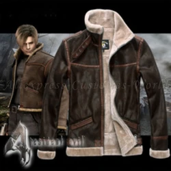 Game Biohazard Resident Cosplay Leon Scott Kennedy Cosplay Costumes Anime Leon Scott Faux Leather Jacket Role Play Coat For Man