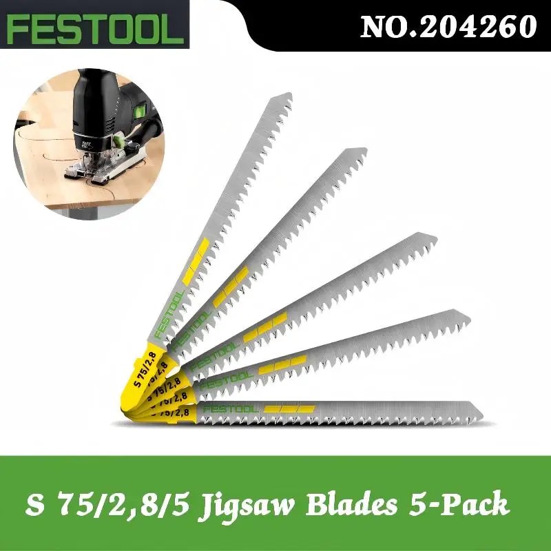 festool-204260-s-75-28-5-jigsaw-blades-5-pack-hcs-steel-for-precise-curved-wood-cuts-sharp-teeth-durable-tool-accessory
