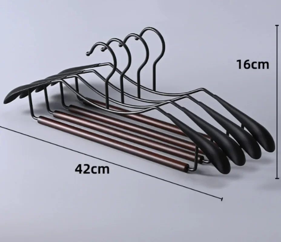 10PCS Wide Shoulder Beech Hanger – Non-Slip Seamless Clothes Drying Rack for Adults