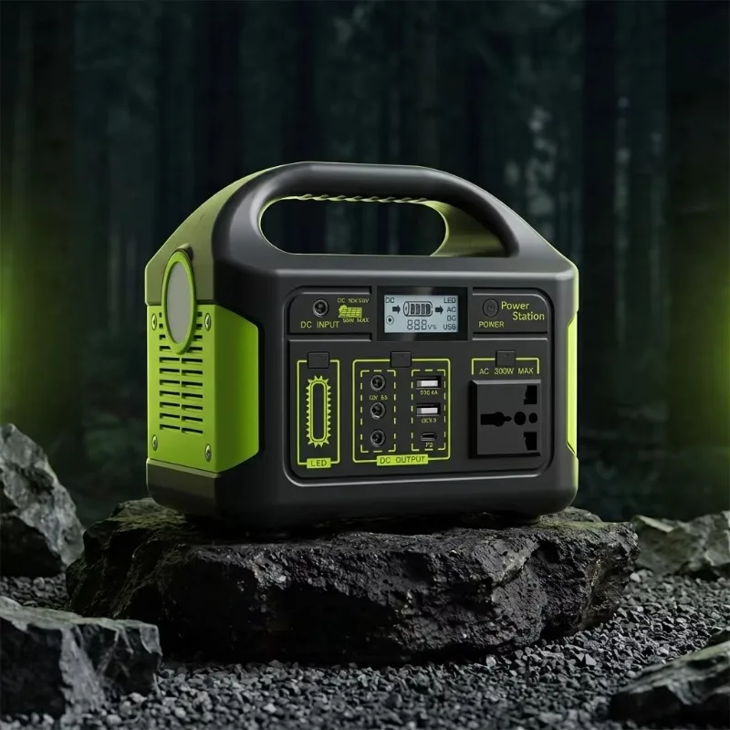 300W Solar Generator Portable Power Station MPPT LiFePO4 Battery For Home Backup Outdoor Camping Emergency Use (Solar/Car)