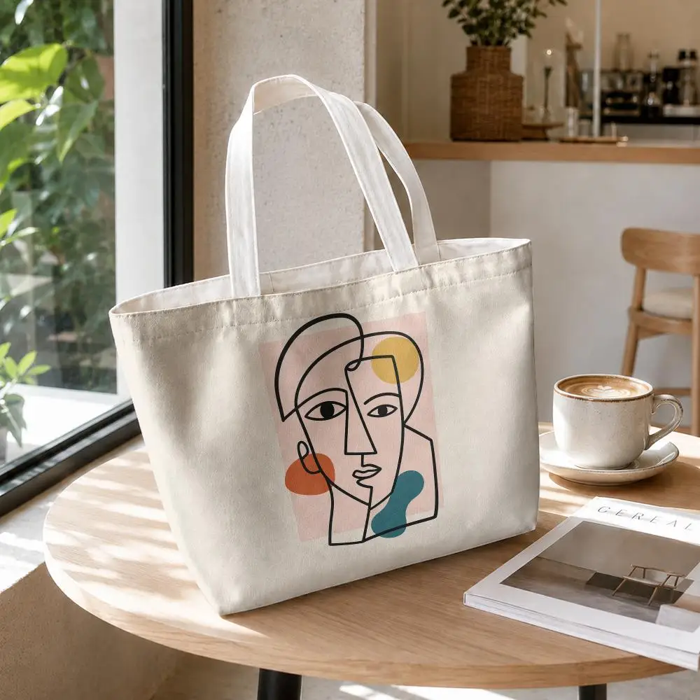 Picasso Exhibition The Kiss Art Storage Bags Canvas Double-Sided Print Set 2PC Makeup Pouch Set with Zipper for Picnic Travel