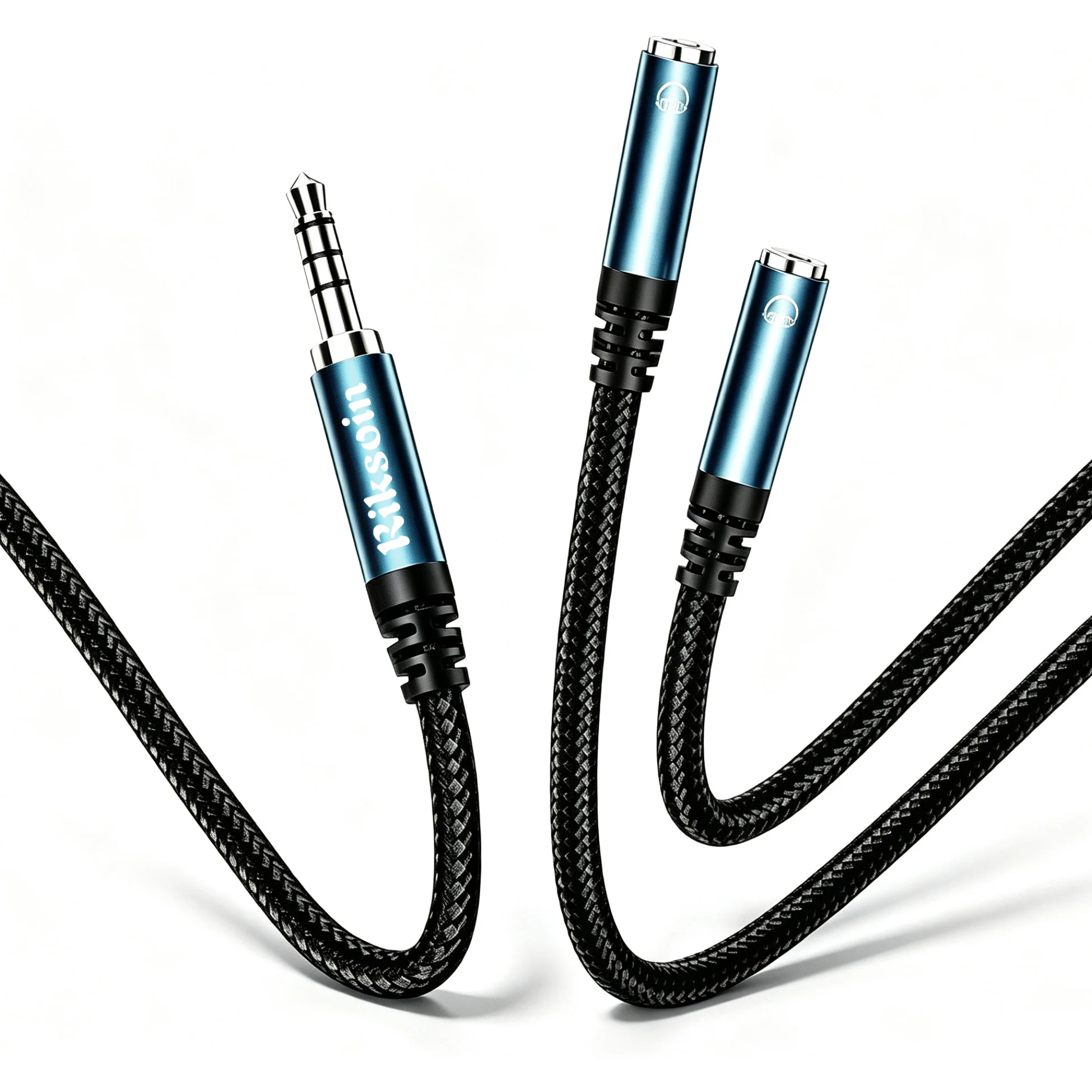 3.5mm to Dual Female Headphone Splitter, Y-Shaped Adapter, Supports Microphone, Hi-Fi Sound Quality, Ssuitable for Mobile Phone