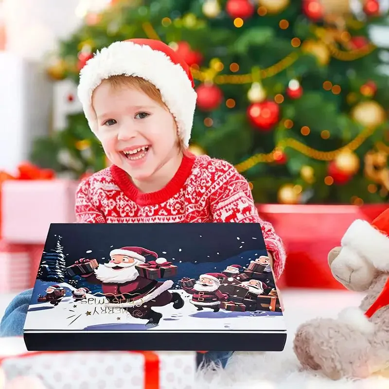 

2025 Christmas Advent Calendar Empty Box 24 Days Countdown DIY Fillable Gift Box Christmas New Year Party Kids Surprise Gift