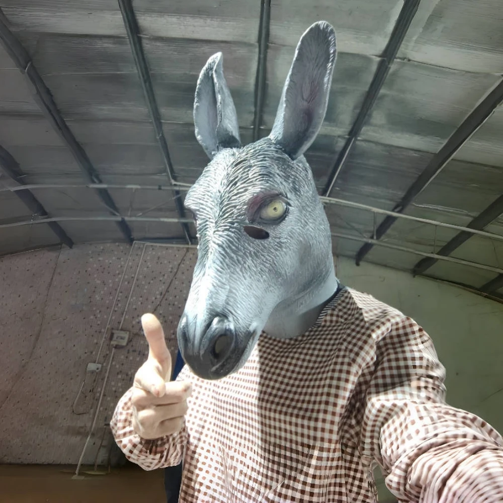 Halloween Funny Animal Donkey mask Loquacious Donkey Dance Mask Horror Latex Full Face Donkey Horse Head Masks Props