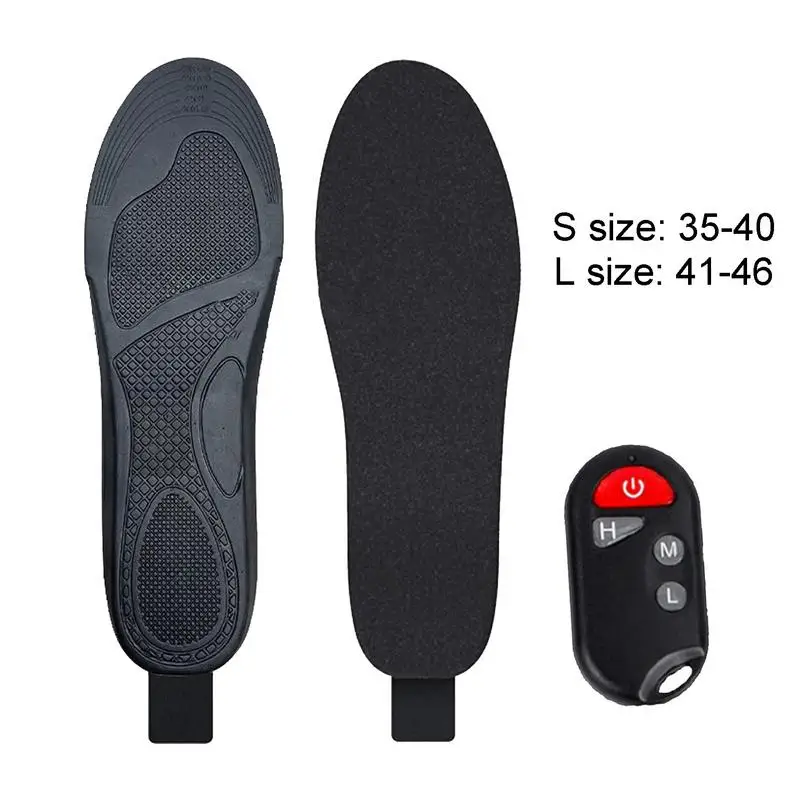 Heated Rechargeable Insoles 2000Mah Heating Insoles Remote Control Foot Warmer Insoles Shoe Inserts Washable Warm Insoles for