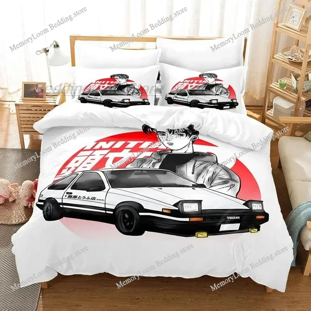 Initial D Ae86 Premium Luxury Bedding Set Japan Cartoon Soft Duvet Cover Plush Comforter Bedspread Twin/Single Size Printed