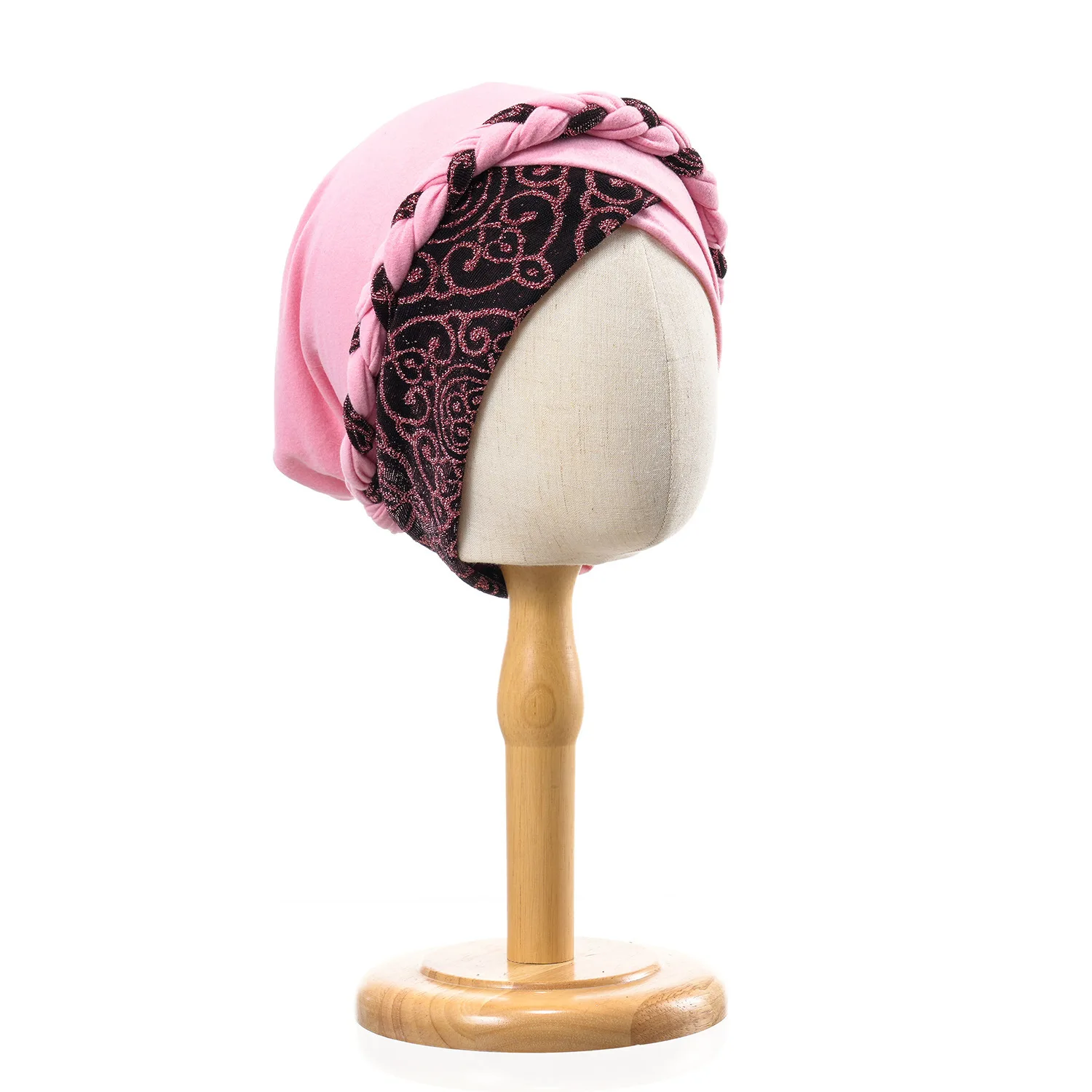 Kopf Schal für Muslimische Frauen Turban Kappe Damen Islamischen Druck Motorhaube Hut Geflecht Stirnband Turbante Mujer Beanies Hüte – Detail 4