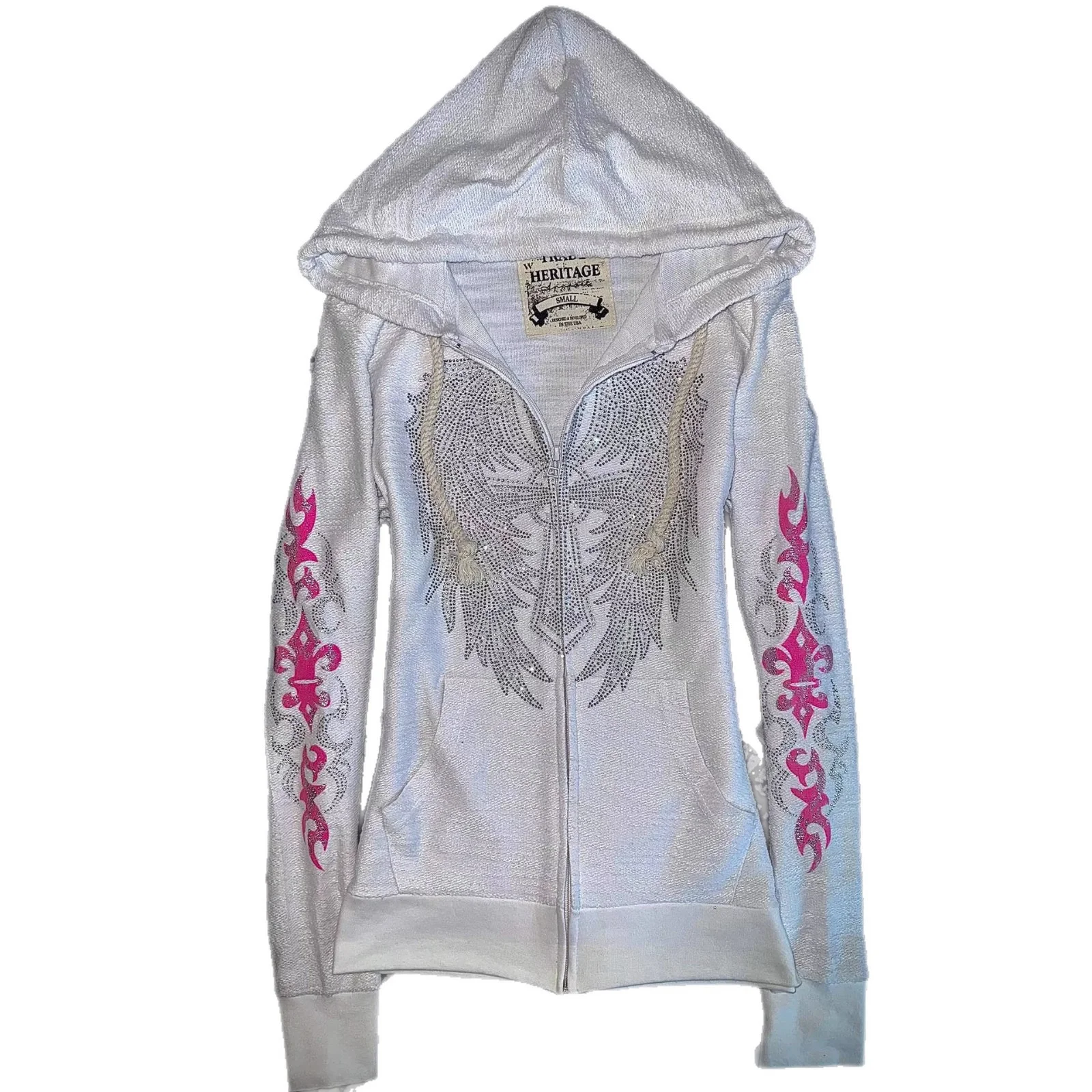 Plant Parent Hoodie - Women's Y2K Vintage Rhinestone Hooded Jacket