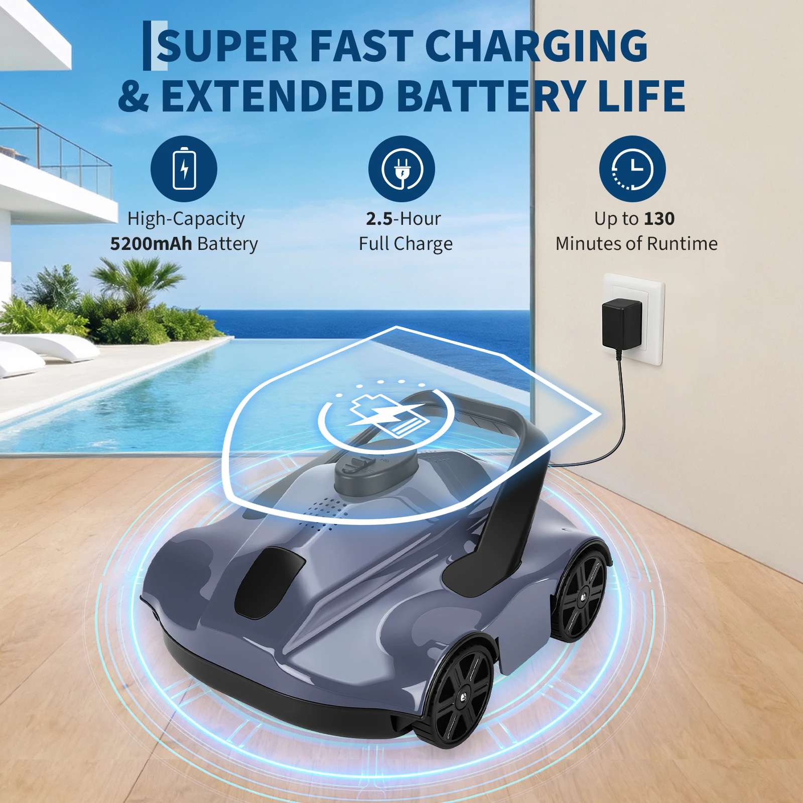 무선 로봇식 수영장 흡입 청소기 – 130분 작동 시간 - Pool Robot Cleaner Cordless 리뷰 및 가격