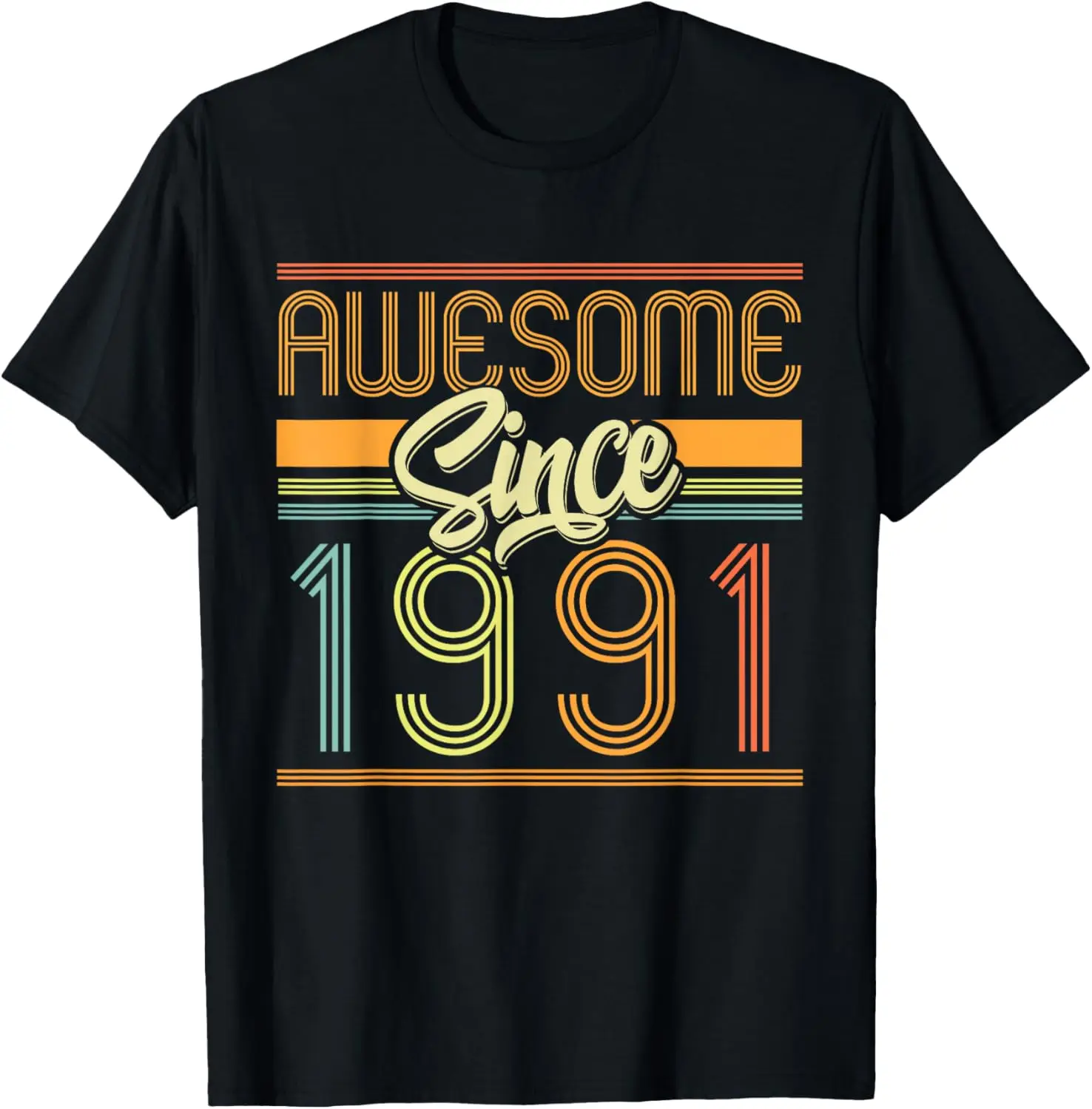 Awesome Since 1991 33th Birthday 33 Years Old Bday Men Women T-Shirt