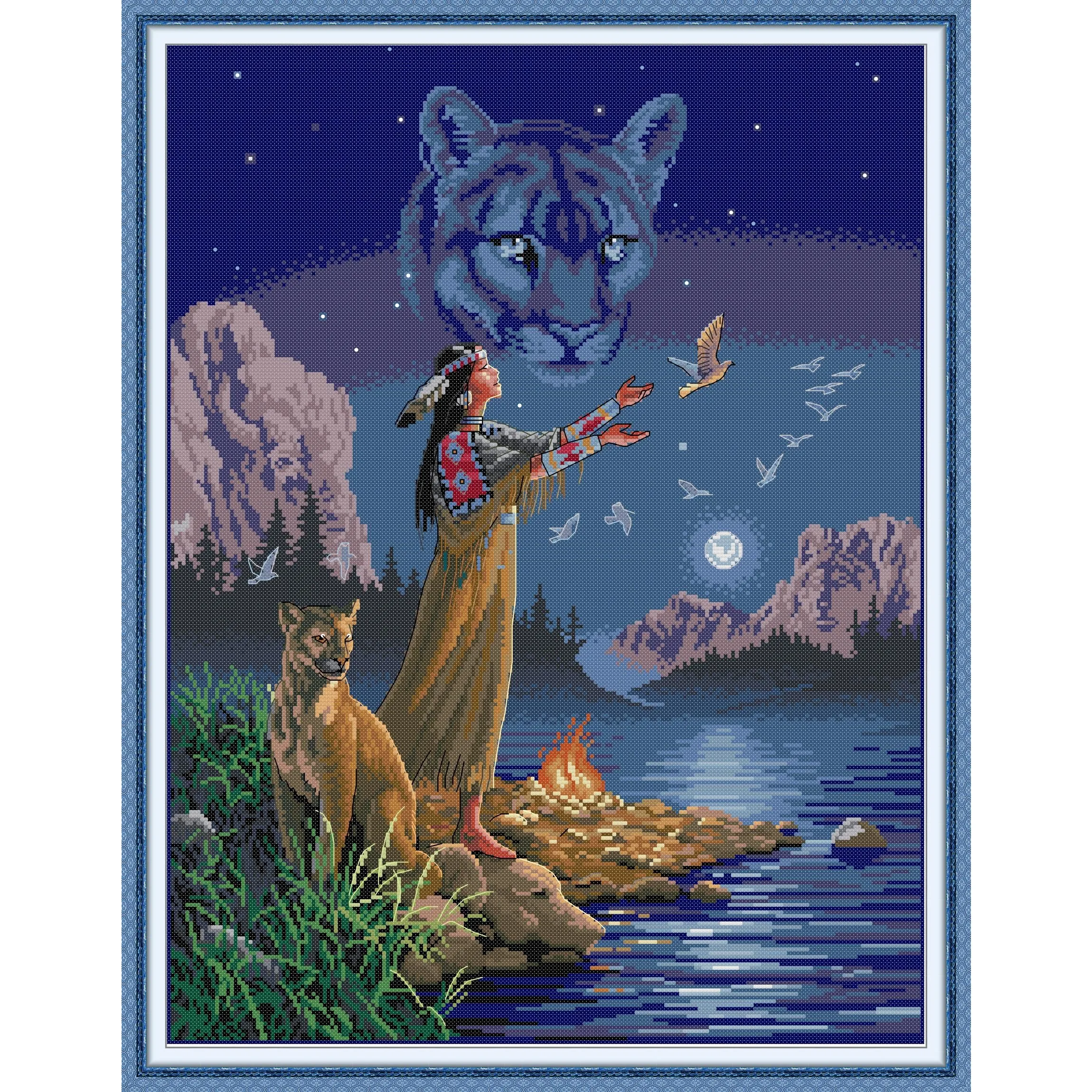 

Soulgift News Набор для вышивки крестом с предварительной печатью, штампованная ткань Аида с нитками DMC, набор для вышивания - Let's Fly for Peace