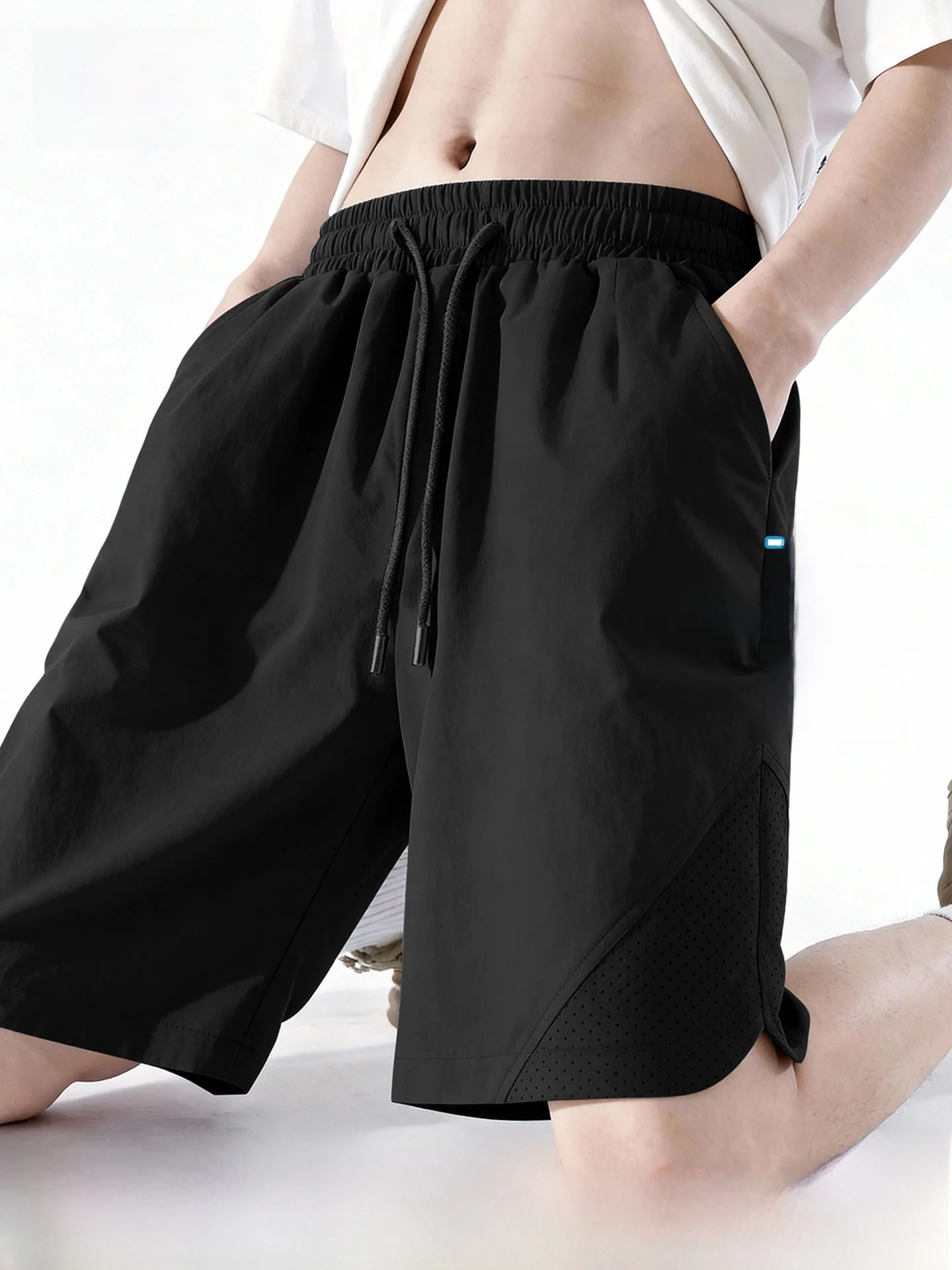 

Warrior Men's Ice Silk orts Lightweight Fitn Casual Pants Summer New Sle Bla Cool Feeling Outdoor Wear Sport orts