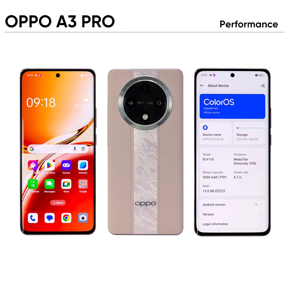 ROM Global OPPO A3 Pro 5G Smartphone Dimensity7050 6,7 "120Hz pantalla OLED 5000mAh batería 67W carga SuperVOOC cámara de 64MP IP69