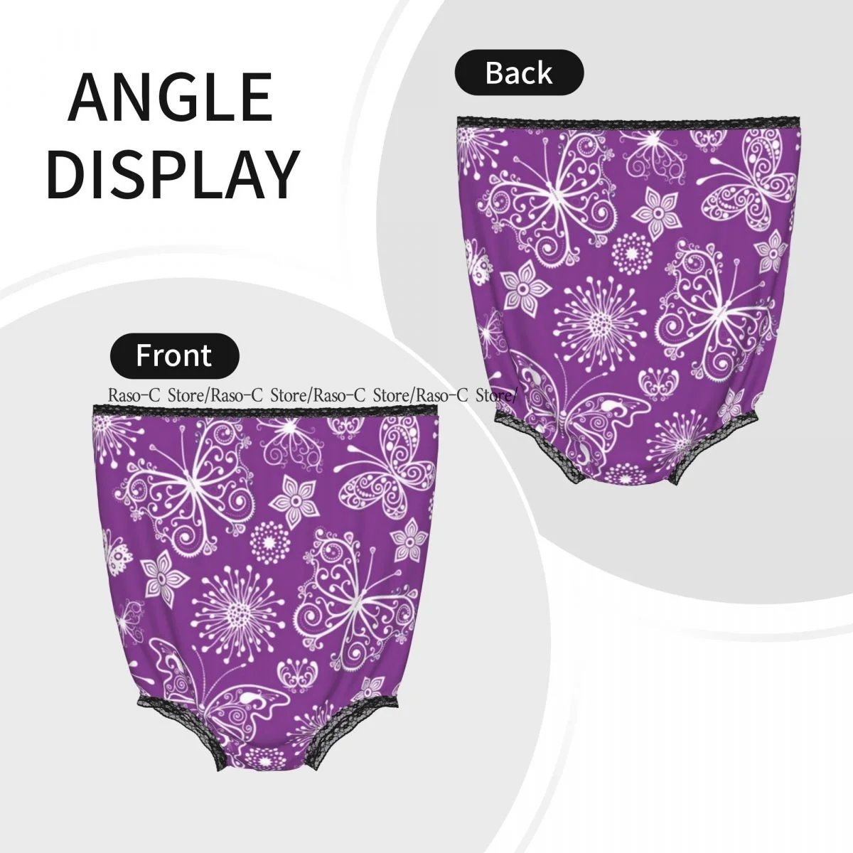 Funny Grandma Underwear Butterflies And Flowers On Lilac Background Casual Prank Presents