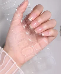 Envolturas adhesivas de Gel semicurado transparente para uñas, Gel de larga duración para extensión de manicura, calcomanías de Gel UV completas a rayas