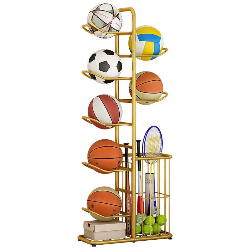 Basketball Storage Rack for Children's Toy Ball, Modern Design, Factory Customized, Living Room, Outdoor, Hotel Use