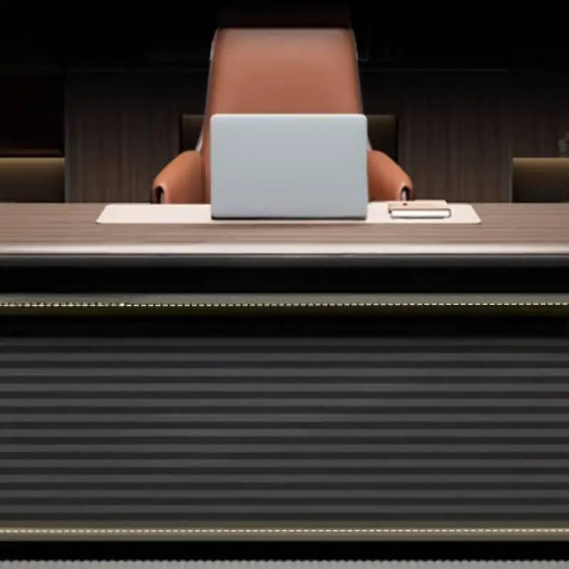 مكتب تنفيذي خشبي أسود، تصميم رخيص، مكتب كمبيوتر كبير وحديث، طاولة محطة عمل Scrivania قابلة للتعديل #5