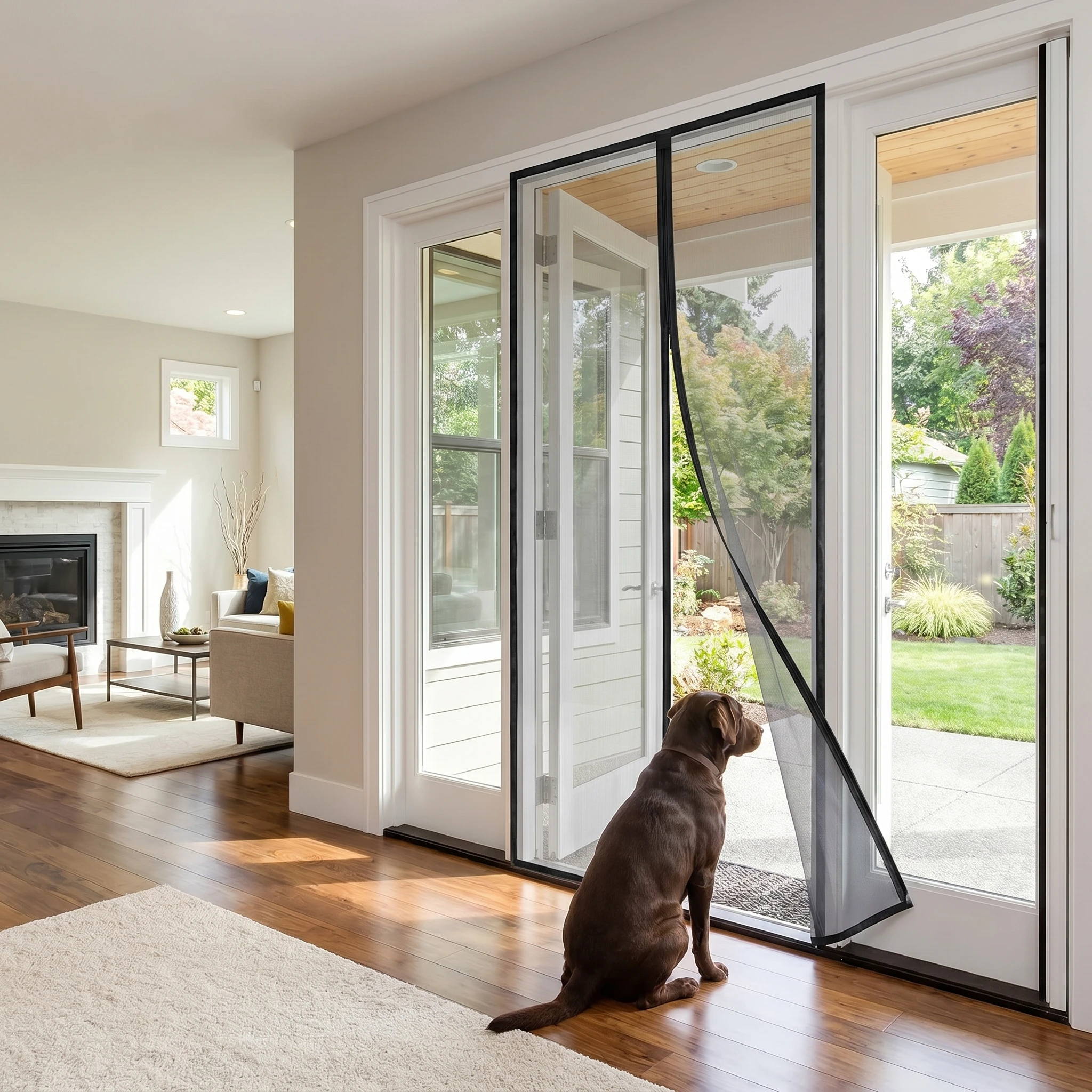 Touch-Free Magnetic Door Curtain–Seamless Self-Sealing,Heavy Duty Bug Blocker,Kid&Pet Friendly,No-Drill Store Occultant
