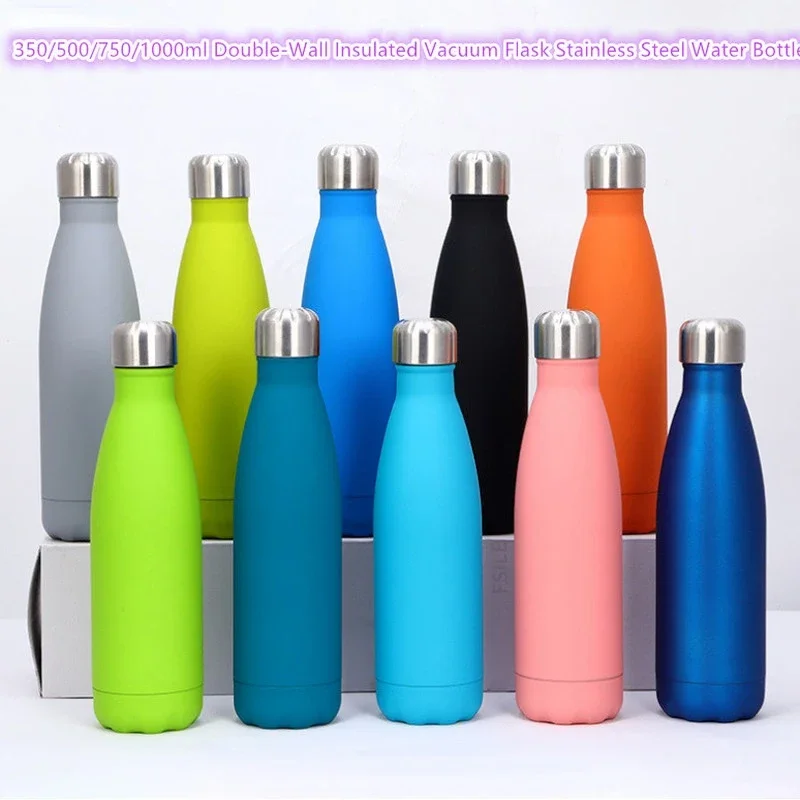 350/500/750/1000ml Double-Wall Insulated Vacuum Flask Stainless Steel Water Bottle BPA Free Thermos for Sport Water Bottles