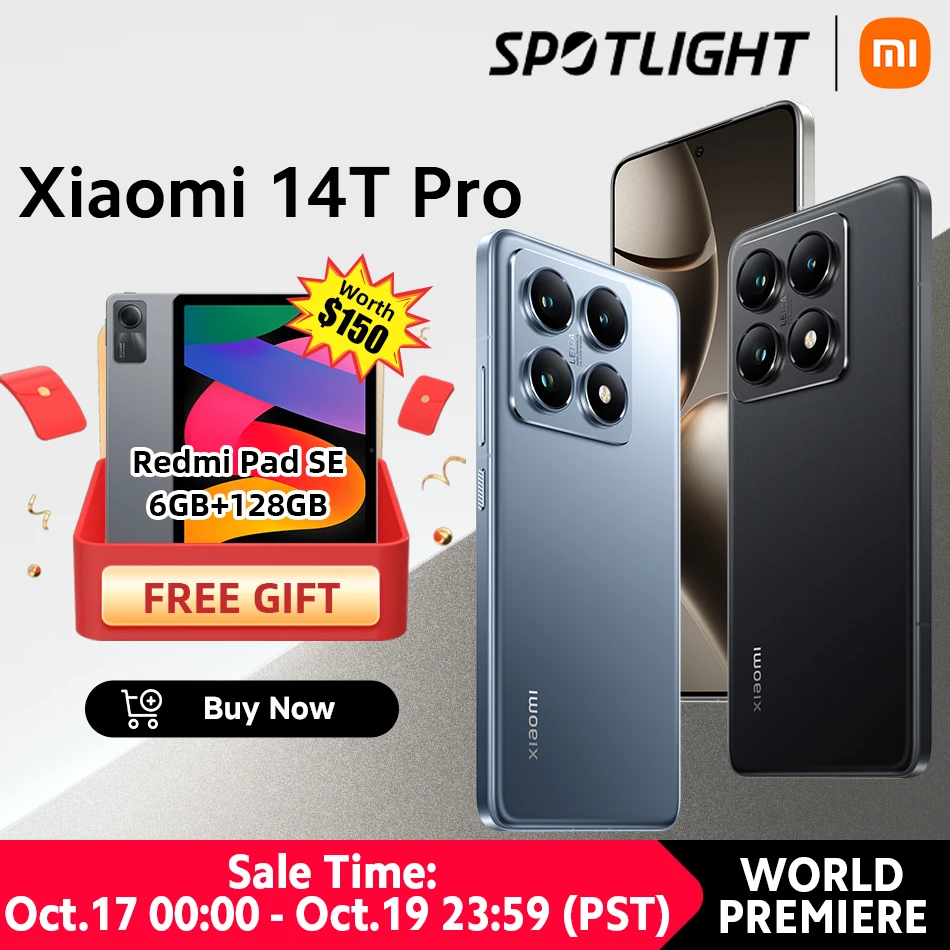 [World Premiere] Global Version Xiaomi Mi 14T Pro 5G 50MP Leica Camera Smartphone MediaTek Dimensity 9300+ 6.67'' 144Hz AMOLED