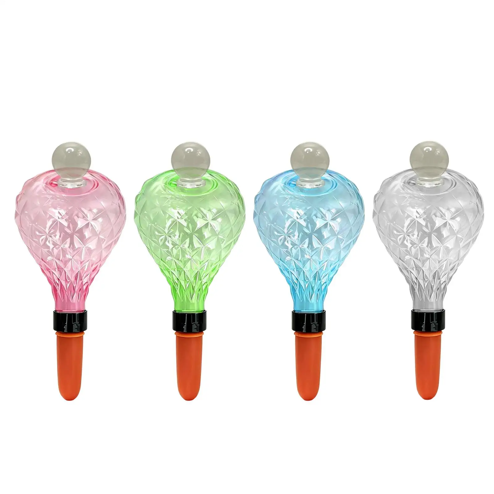 4 Pcs RippleDiamond Shaped Automatic Waterer 17oz Lazy Watering Tool Self Watering Planter Insert Glass Automatic Waterer tool