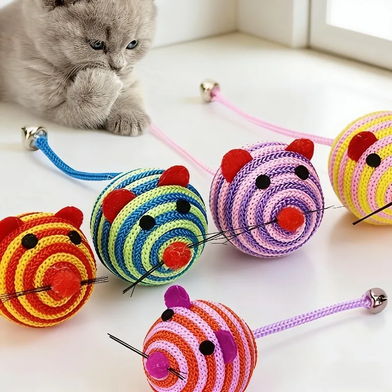 1 gestreiftes Maus-Katzenspielzeug |   Langlebiges Polyester, ungeladen, batteriefrei, interaktives Spiel- und Trainingsbelohnungsprodukt für Kätzchen und Katzen.