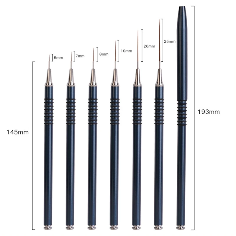 Nail art-pen met trekkoord, extreem fijne schilderpen, speciale penselenset voor het schilderen van bloemen, met de hand beschilderde nagelgereedschapsborstel