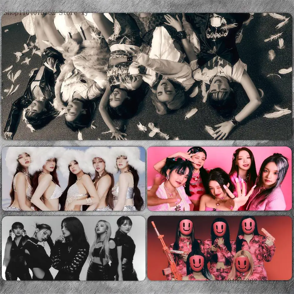 Kpop Korean Girl Group I-DLE Mouse Pad Large Gaming Keyboard Mat LockEdge Rubber Computer Office Accessories
