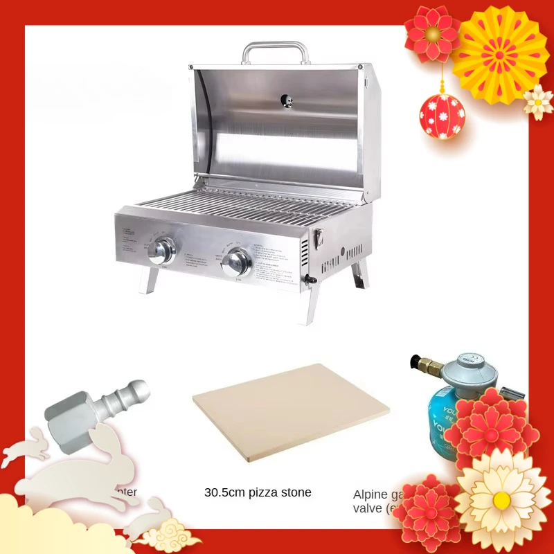 

Portable Brushed Finish Stainless Steel Propane Stove Grill with Adjustable Height for Outdoor Camping & Picnics