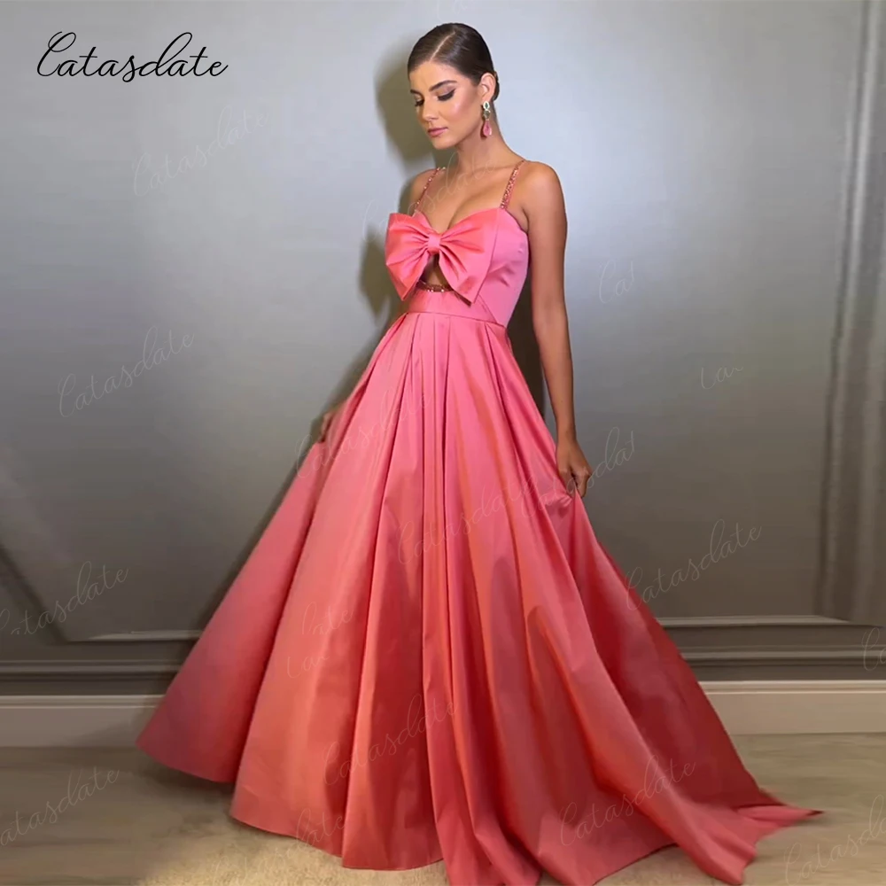 Catasdate Beads Evening Dress A Line Party Gown for Women Prom Dress 2024 vestidos de fiesta Celebrity Dresses with Straps